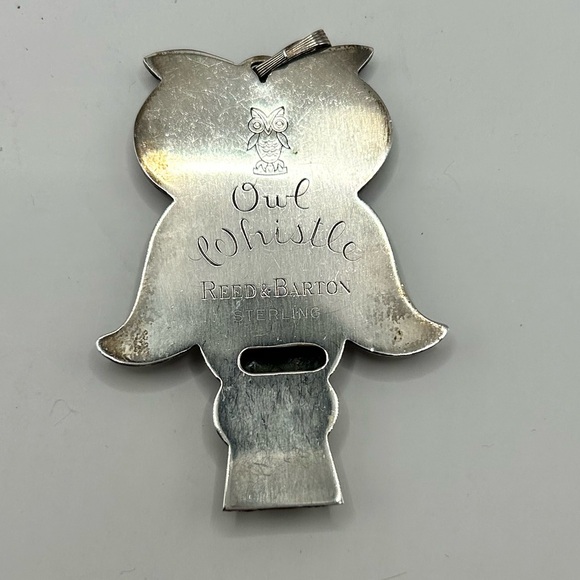 Vintage 1970’s Reed & Barton Sterling Silver Owl Whistle Pendant - Picture 4 of 5